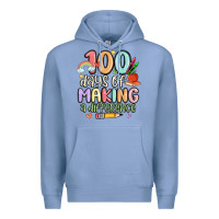 Colony Blue 100 days of making a difference Premium Hoodie - MaliasSmallBusiness