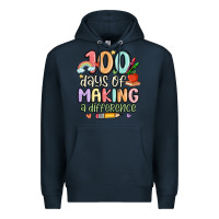 Navy 100 days of making a difference Premium Hoodie - MaliasSmallBusiness