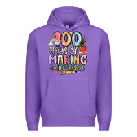 Purple 100 days of making a difference Premium Hoodie - MaliasSmallBusiness
