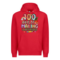 Red 100 days of making a difference Premium Hoodie - MaliasSmallBusiness