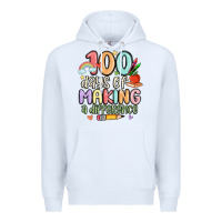 White 100 days of making a difference Premium Hoodie - MaliasSmallBusiness