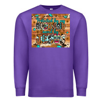 Purple protected husband saved by jesus Premium Sweatshirt - JahusDesignShop