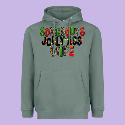Somebody's Jolly Ass Wife Heavyweight Hoodie Designed By Fadigitalartstudio