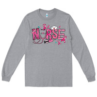 Heather Grey breast cancer nurse Long Sleeve Tee - RanaPortraitStore