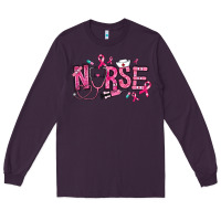 Plum breast cancer nurse Long Sleeve Tee - RanaPortraitStore