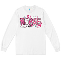 White breast cancer nurse Long Sleeve Tee - RanaPortraitStore