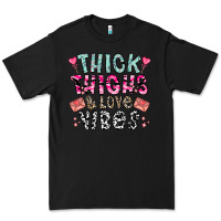 Black Thick Thighs And Love Vibes Premium Tee - CowhideDigitalArt