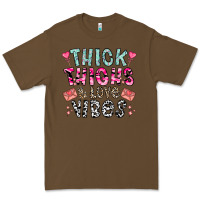 Cacao Thick Thighs And Love Vibes Premium Tee - CowhideDigitalArt