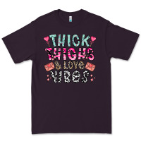 Plum Thick Thighs And Love Vibes Premium Tee - CowhideDigitalArt
