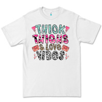 White Thick Thighs And Love Vibes Premium Tee - CowhideDigitalArt