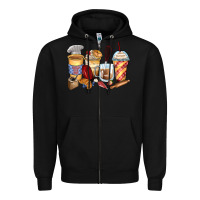 Black bakery coffee cups Zipper Hoodie - Zillion Design Studio