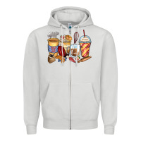 Dove Grey bakery coffee cups Zipper Hoodie - Zillion Design Studio