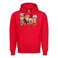 Red bakery coffee cups Zipper Hoodie - Zillion Design Studio