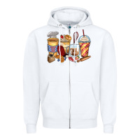 White bakery coffee cups Zipper Hoodie - Zillion Design Studio