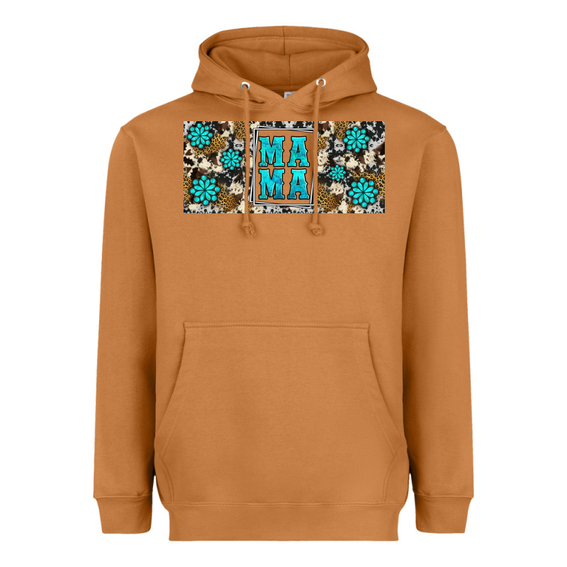 Western Cowhide Mama 16oz Libbey Glass Heavyweight Hoodie by HRA Design Shop | Teevron
