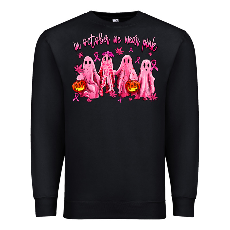 In October We Wear Pink Ghosts Premium Sweatshirt by AdoDesignShop | Teevron