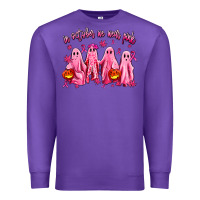 Purple in october we wear pink ghosts Premium Sweatshirt - AdoDesignShop