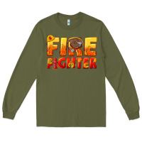 Army Green firefighter Long Sleeve Tee - texasbilliewilder