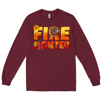 Burgundy firefighter Long Sleeve Tee - texasbilliewilder