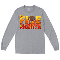 Heather Grey firefighter Long Sleeve Tee - texasbilliewilder