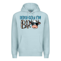 Blue Mist holy cow i'm bro Premium Hoodie - MaliasSmallBusiness