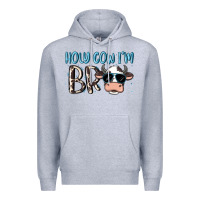 Heather Grey holy cow i'm bro Premium Hoodie - MaliasSmallBusiness