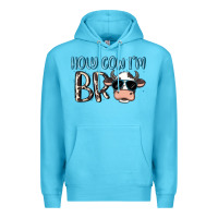 Ocean Blue holy cow i'm bro Premium Hoodie - MaliasSmallBusiness