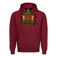 Burgundy santa's favorite elf Zipper Hoodie - RanaPortraitStore