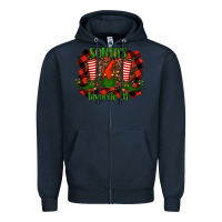 Navy santa's favorite elf Zipper Hoodie - RanaPortraitStore