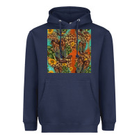 Navy western boots and sunflowers seamless pattern Heavyweight Hoodie - HRA Design Shop