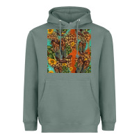 Sage western boots and sunflowers seamless pattern Heavyweight Hoodie - HRA Design Shop