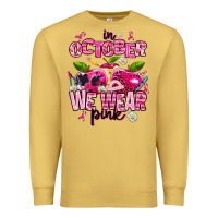 Antique Gold in october we wear pink teachers Premium Sweatshirt - AdoDesignShop