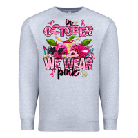Heather Grey in october we wear pink teachers Premium Sweatshirt - AdoDesignShop