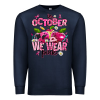 Navy in october we wear pink teachers Premium Sweatshirt - AdoDesignShop