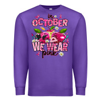 Purple in october we wear pink teachers Premium Sweatshirt - AdoDesignShop