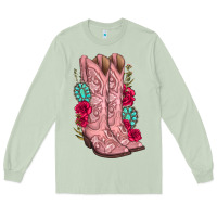 Matcha floral cowgirl boots Long Sleeve Tee - texasbilliewilder