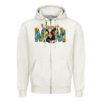 Oatmeal Heather show mom with cow mothers day Zipper Hoodie - texasbilliewilder