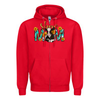 Red show mom with cow mothers day Zipper Hoodie - texasbilliewilder