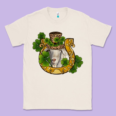 St Patricks Day Goat Horseshoe Shamrock Classic Tee Designed By Ranaportraitstore