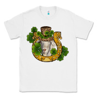 White st patricks day goat horseshoe shamrock Classic Tee - RanaPortraitStore