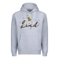 Heather Grey bee kind Premium Hoodie - MaliasSmallBusiness