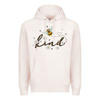 Pale Pink bee kind Premium Hoodie - MaliasSmallBusiness