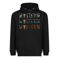 Black western western western Heavyweight Hoodie - CowhideDigitalArt
