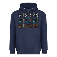 Navy western western western Heavyweight Hoodie - CowhideDigitalArt