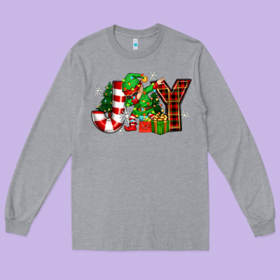Christmas Joy Elf Long Sleeve Tee Designed By Zillion Design Studio