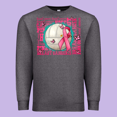 Pink Out Breast Cancer Volleyballs Premium Sweatshirt Designed By Adodesignshop