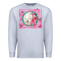 Heather Grey pink out breast cancer volleyballs Premium Sweatshirt - AdoDesignShop