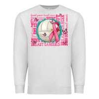 Oatmeal Heather pink out breast cancer volleyballs Premium Sweatshirt - AdoDesignShop