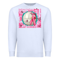 White pink out breast cancer volleyballs Premium Sweatshirt - AdoDesignShop