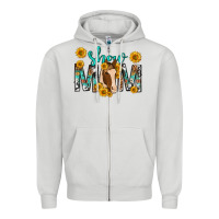 Dove Grey show mom with horse mothers day Zipper Hoodie - texasbilliewilder